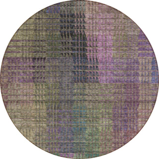 Piper Looms Chantille Triangles ACN828 Plum Machine Washable Area Rug Round Main Image
