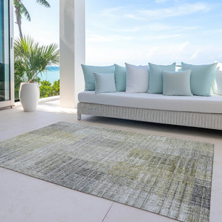 Piper Looms Chantille Triangles ACN828 Taupe Machine Washable Area Rug Outdoor Lifestyle Image Feature
