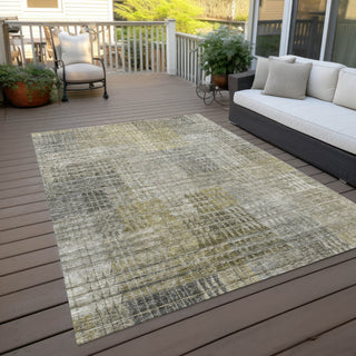 Piper Looms Chantille Triangles ACN828 Taupe Machine Washable Area Rug Outdoor Lifestyle Image Feature