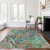 Piper Looms Chantille Abstract ACN829 Blue Machine Washable Area Rug Lifestyle Image Feature