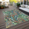 Piper Looms Chantille Abstract ACN829 Blue Machine Washable Area Rug Outdoor Lifestyle Image Feature