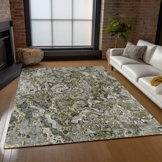 Piper Looms Chantille Abstract ACN829 Brown Machine Washable Area Rug Lifestyle Image Feature