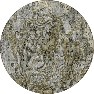 Piper Looms Chantille Abstract ACN829 Brown Machine Washable Area Rug Round Main Image