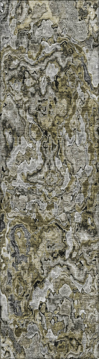 Piper Looms Chantille Abstract ACN829 Brown Machine Washable Area Rug Runner Main Image