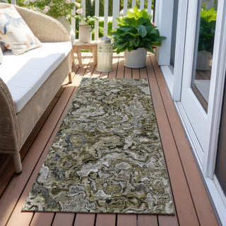 Piper Looms Chantille Abstract ACN829 Brown Machine Washable Area Rug Runner Outdoor Lifestyle Image Feature