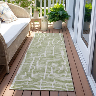 Piper Looms Chantille Lines ACN830 Aloe Machine Washable Area Rug Runner Outdoor Lifestyle Image Feature