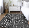 Piper Looms Chantille Lines ACN830 Black Machine Washable Area Rug Lifestyle Image Feature