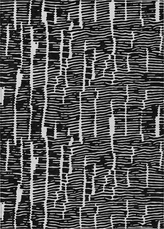 Piper Looms Chantille Lines ACN830 Black Machine Washable Area Rug main image