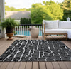 Piper Looms Chantille Lines ACN830 Black Machine Washable Area Rug Outdoor Lifestyle Image Feature