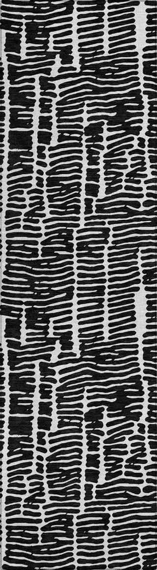 Piper Looms Chantille Lines ACN830 Black Machine Washable Area Rug Runner Main Image