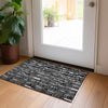 Piper Looms Chantille Lines ACN830 Black Machine Washable Area Rug Scatter Lifestyle Image Feature