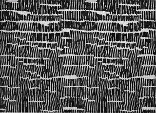 Piper Looms Chantille Lines ACN830 Black Machine Washable Area Rug Scatter Main Image