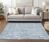 Piper Looms Chantille Lines ACN830 Blue Machine Washable Area Rug Lifestyle Image Feature