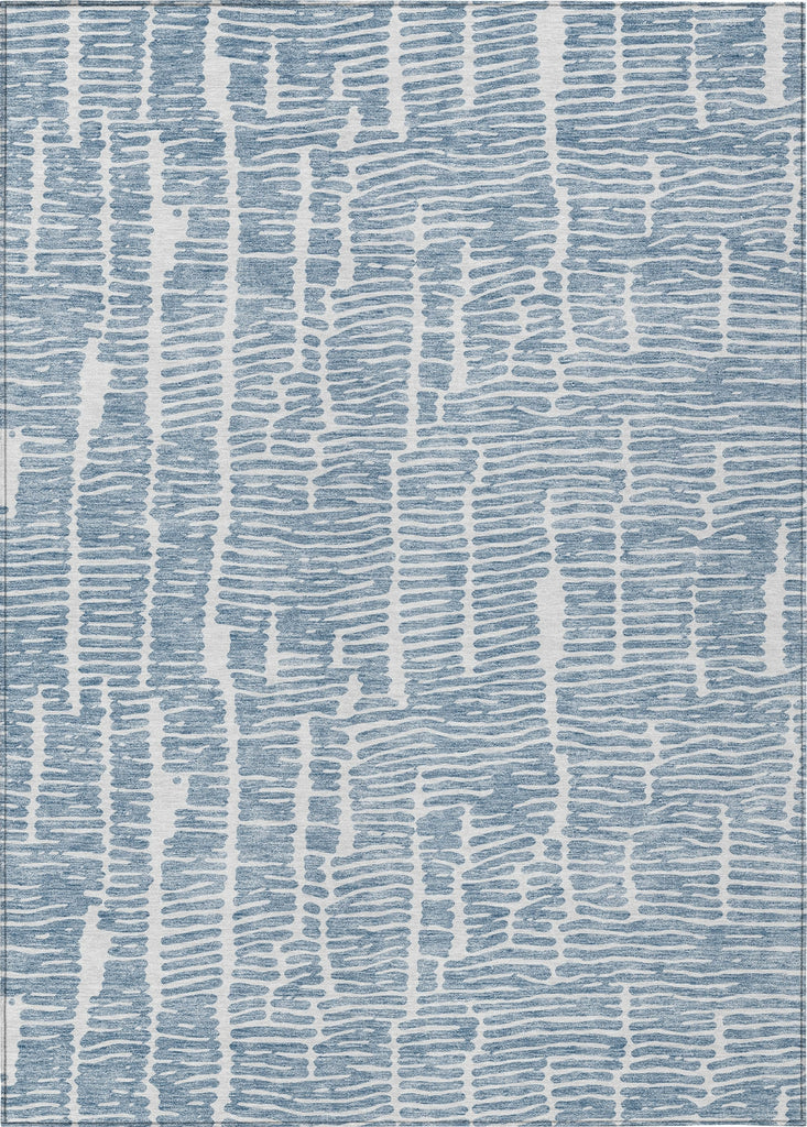 Piper Looms Chantille Lines ACN830 Blue Machine Washable Area Rug main image