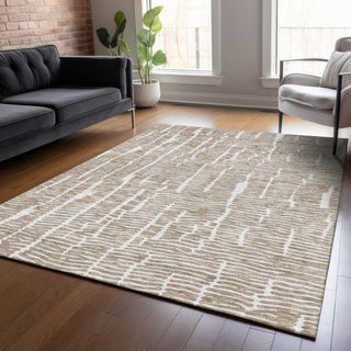 Piper Looms Chantille Lines ACN830 Brown Machine Washable Area Rug Lifestyle Image Feature