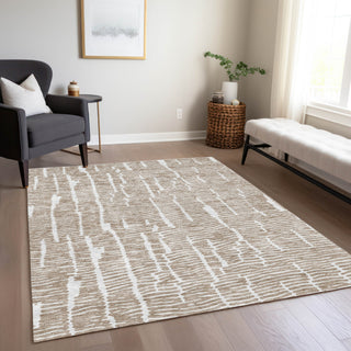 Piper Looms Chantille Lines ACN830 Brown Machine Washable Area Rug Lifestyle Image Feature