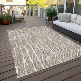Piper Looms Chantille Lines ACN830 Brown Machine Washable Area Rug Outdoor Lifestyle Image Feature