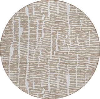 Piper Looms Chantille Lines ACN830 Brown Machine Washable Area Rug Round Main Image