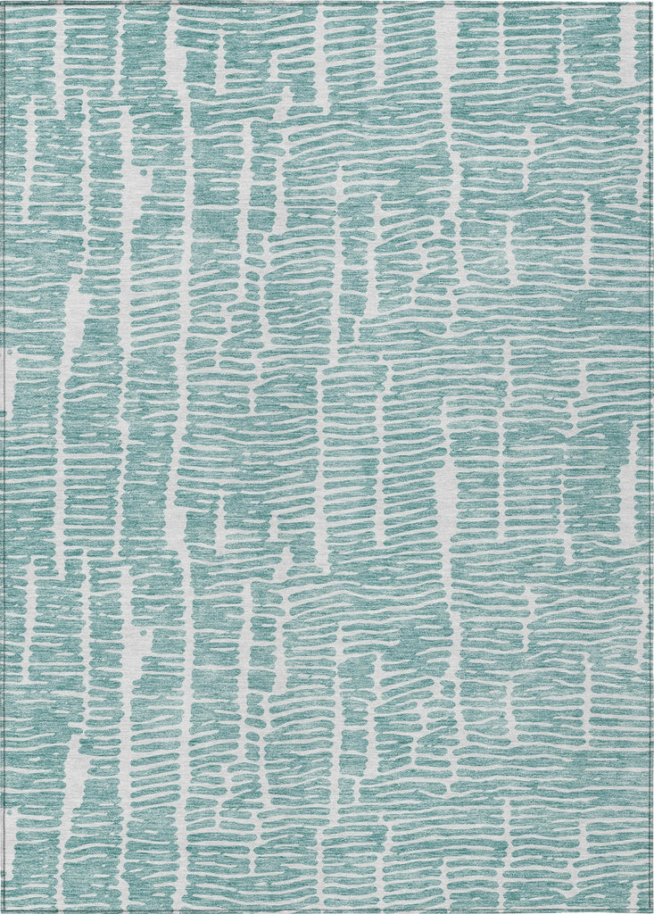 Piper Looms Chantille Lines ACN830 Teal Machine Washable Area Rug main image