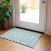 Piper Looms Chantille Lines ACN830 Teal Machine Washable Area Rug Scatter Lifestyle Image Feature
