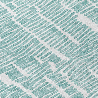 Piper Looms Chantille Lines ACN830 Teal Machine Washable Area Rug Swatch Image