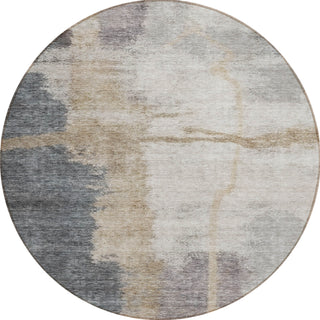 Piper Looms Chantille Modern ACN831 Gray Machine Washable Area Rug Round Main Image