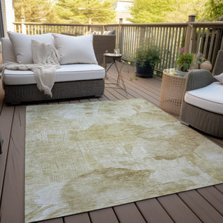 Piper Looms Chantille Floral ACN832 Beige Machine Washable Area Rug Outdoor Lifestyle Image Feature