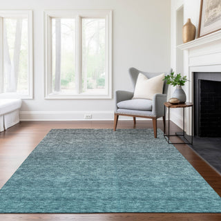 Piper Looms Chantille Ombre ACN833 Teal Machine Washable Area Rug Lifestyle Image Feature