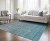 Piper Looms Chantille Ombre ACN833 Teal Machine Washable Area Rug Lifestyle Image Feature