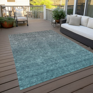 Piper Looms Chantille Ombre ACN833 Teal Machine Washable Area Rug Outdoor Lifestyle Image Feature