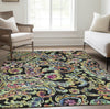 Piper Looms Chantille Paisley ACN834 Black Machine Washable Area Rug Lifestyle Image Feature