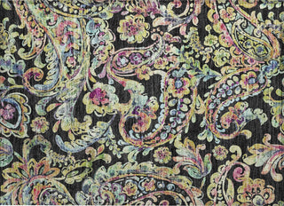 Piper Looms Chantille Paisley ACN834 Black Machine Washable Area Rug Scatter Main Image