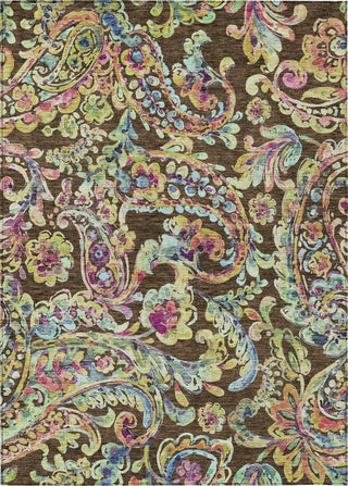 Piper Looms Chantille Paisley ACN834 Chocolate Machine Washable Area Rug main image