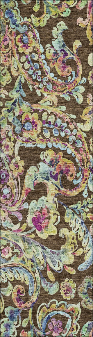Piper Looms Chantille Paisley ACN834 Chocolate Machine Washable Area Rug Runner Main Image