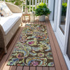 Piper Looms Chantille Paisley ACN834 Chocolate Machine Washable Area Rug Runner Outdoor Lifestyle Image Feature