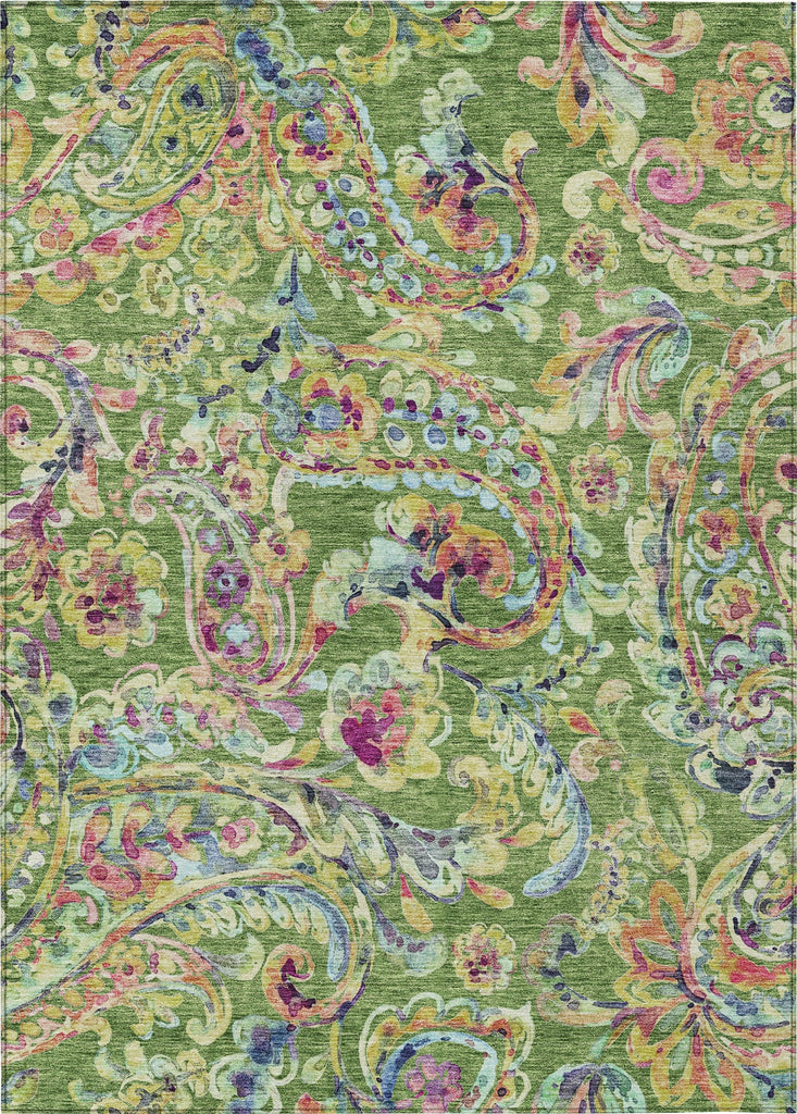 Piper Looms Chantille Paisley ACN834 Fern Machine Washable Area Rug main image