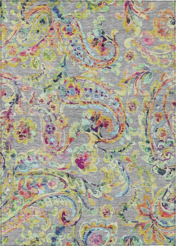 Piper Looms Chantille Paisley ACN834 Gray Machine Washable Area Rug main image
