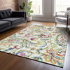 Piper Looms Chantille Paisley ACN834 Ivory Machine Washable Area Rug Lifestyle Image Feature