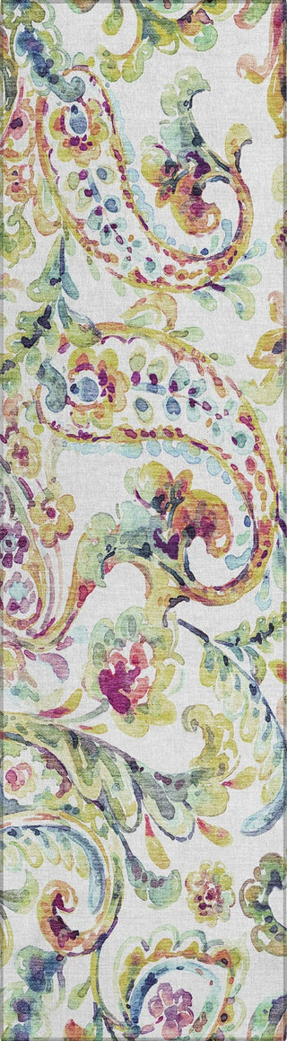 Piper Looms Chantille Paisley ACN834 Ivory Machine Washable Area Rug Runner Main Image