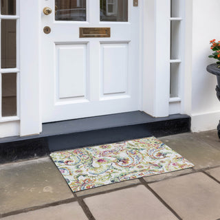 Piper Looms Chantille Paisley ACN834 Ivory Machine Washable Area Rug Scatter Outdoor Lifestyle Image Feature