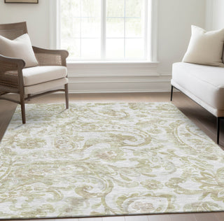 Piper Looms Chantille Paisley ACN835 Beige Machine Washable Area Rug Lifestyle Image Feature