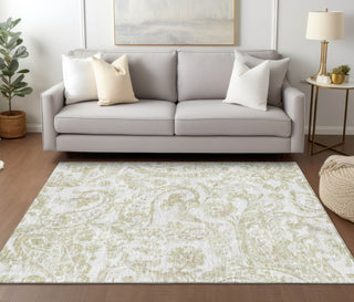 Piper Looms Chantille Paisley ACN835 Beige Machine Washable Area Rug Lifestyle Image Feature