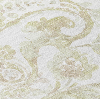 Piper Looms Chantille Paisley ACN835 Beige Machine Washable Area Rug Swatch Image