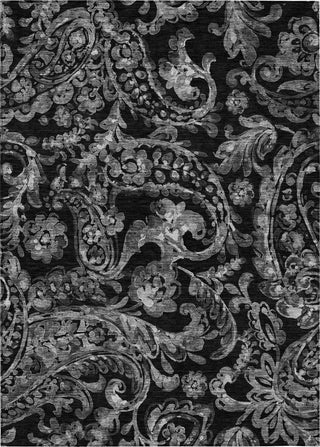 Piper Looms Chantille Paisley ACN835 Black Machine Washable Area Rug main image
