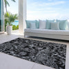 Piper Looms Chantille Paisley ACN835 Black Machine Washable Area Rug Outdoor Lifestyle Image Feature