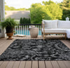 Piper Looms Chantille Paisley ACN835 Black Machine Washable Area Rug Outdoor Lifestyle Image Feature