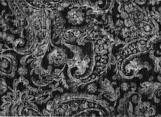 Piper Looms Chantille Paisley ACN835 Black Machine Washable Area Rug Scatter Main Image