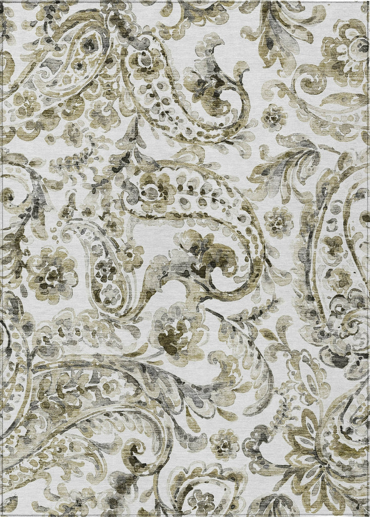 Piper Looms Chantille Paisley ACN835 Brown Machine Washable Area Rug main image