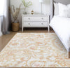 Piper Looms Chantille Paisley ACN835 Coral Machine Washable Area Rug Lifestyle Image Feature