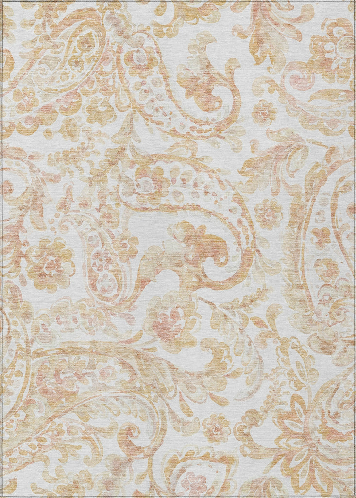 Piper Looms Chantille Paisley ACN835 Coral Machine Washable Area Rug main image